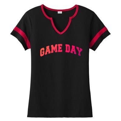 Varsity Game Day Great Gift Ladies Halftime Notch Neck Tee