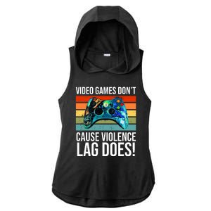 Video Games Don't Cause Violence Lag Does Ladies PosiCharge Tri-Blend Wicking Draft Hoodie Tank