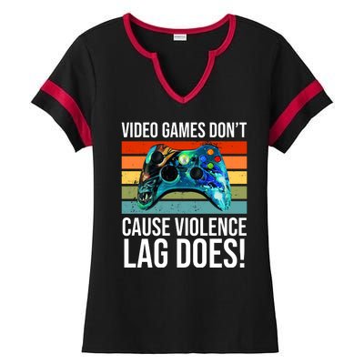 Video Games Don't Cause Violence Lag Does Ladies Halftime Notch Neck Tee