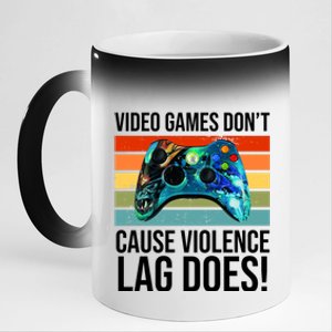 Video Games Don't Cause Violence Lag Does 11oz Black Color Changing Mug