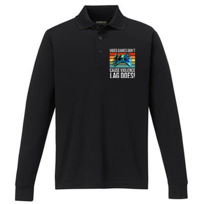 Video Games Don't Cause Violence Lag Does Performance Long Sleeve Polo