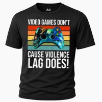 Video Games Don't Cause Violence Lag Does Cooling Performance Crew T-Shirt