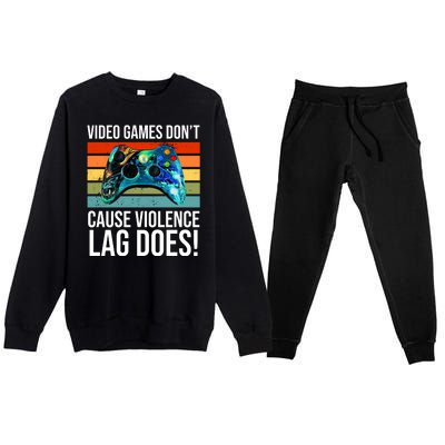 Video Games Don't Cause Violence Lag Does Premium Crewneck Sweatsuit Set