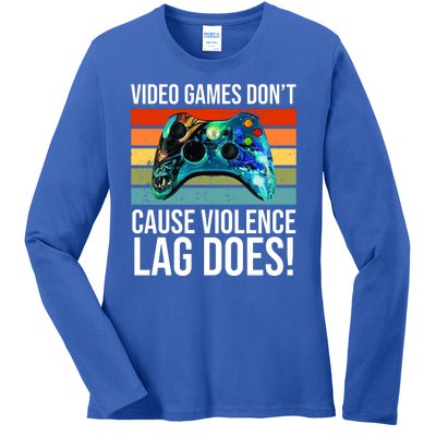 Video Games Don't Cause Violence Lag Does Ladies Long Sleeve Shirt