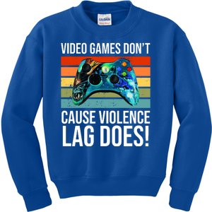 Video Games Don't Cause Violence Lag Does Kids Sweatshirt