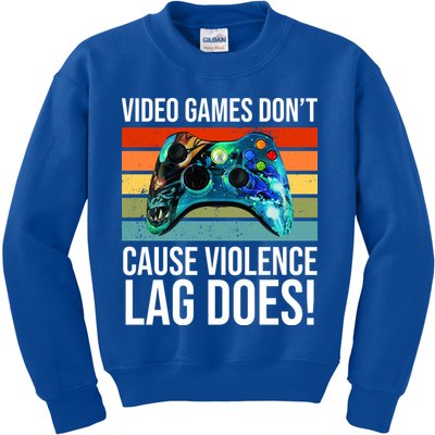 Video Games Don't Cause Violence Lag Does Kids Sweatshirt