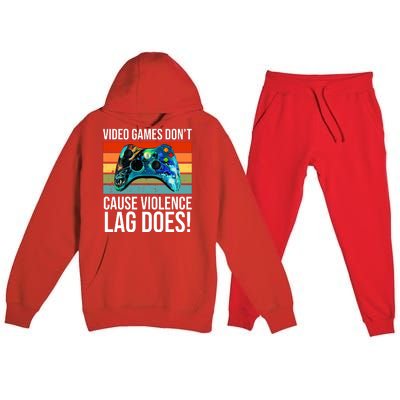 Video Games Don't Cause Violence Lag Does Premium Hooded Sweatsuit Set