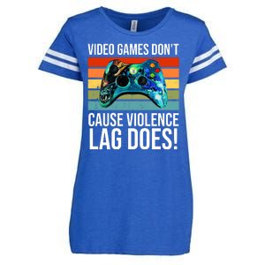 Video Games Don't Cause Violence Lag Does Enza Ladies Jersey Football T-Shirt