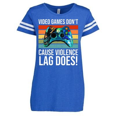 Video Games Don't Cause Violence Lag Does Enza Ladies Jersey Football T-Shirt