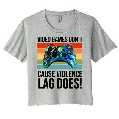 Video Games Don't Cause Violence Lag Does Women's Crop Top Tee