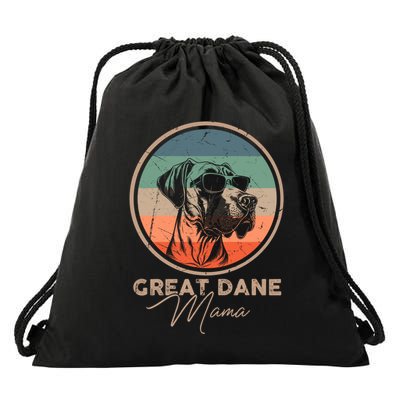 Vintage Great Dane Puppy Mom Dog Mama Lover Paw Gift Drawstring Bag