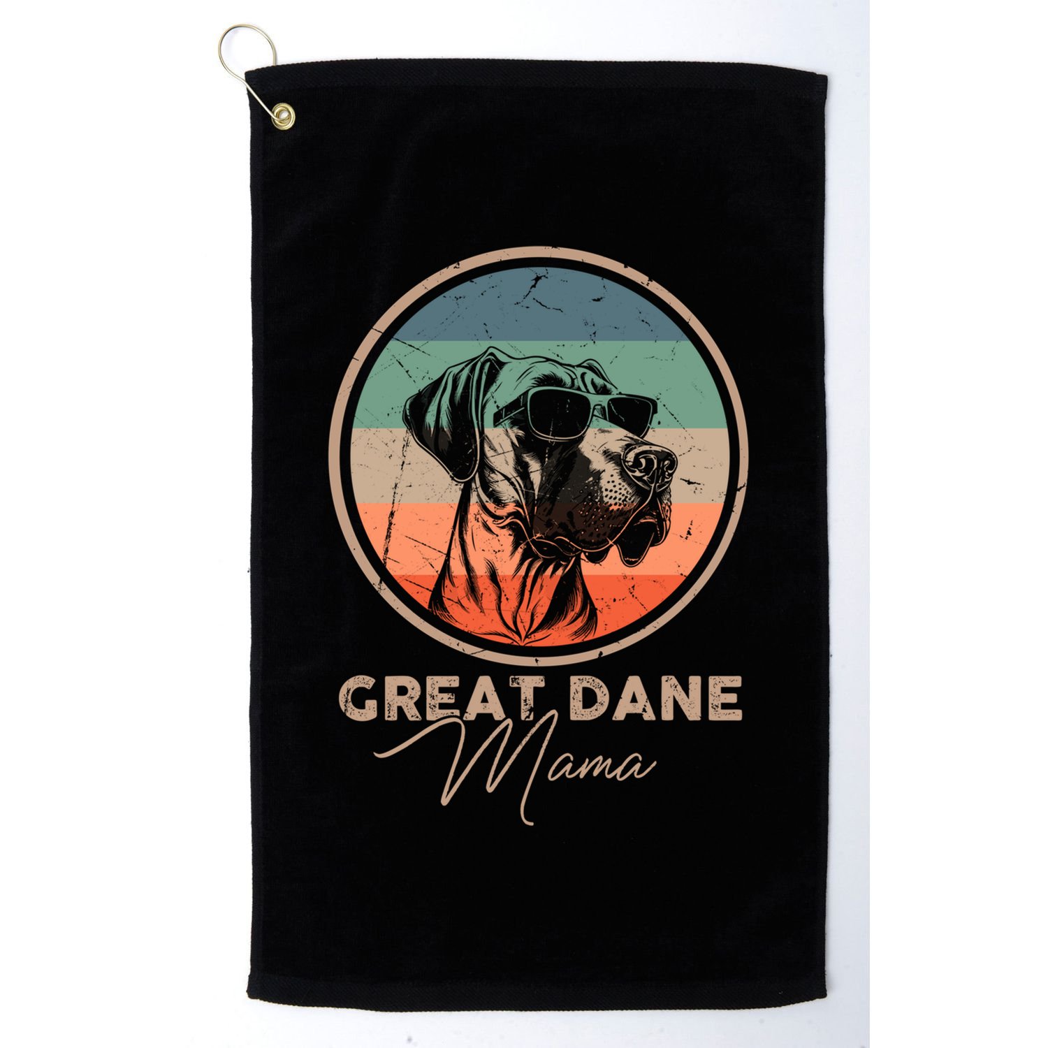 Vintage Great Dane Puppy Mom Dog Mama Lover Paw Gift Golf Towel
