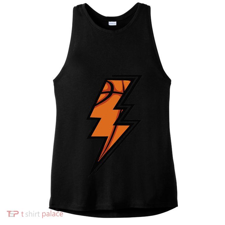 Vintage Game Day Basketball Lightning Bolt Team Sport Ladies PosiCharge Tri-Blend Wicking Tank