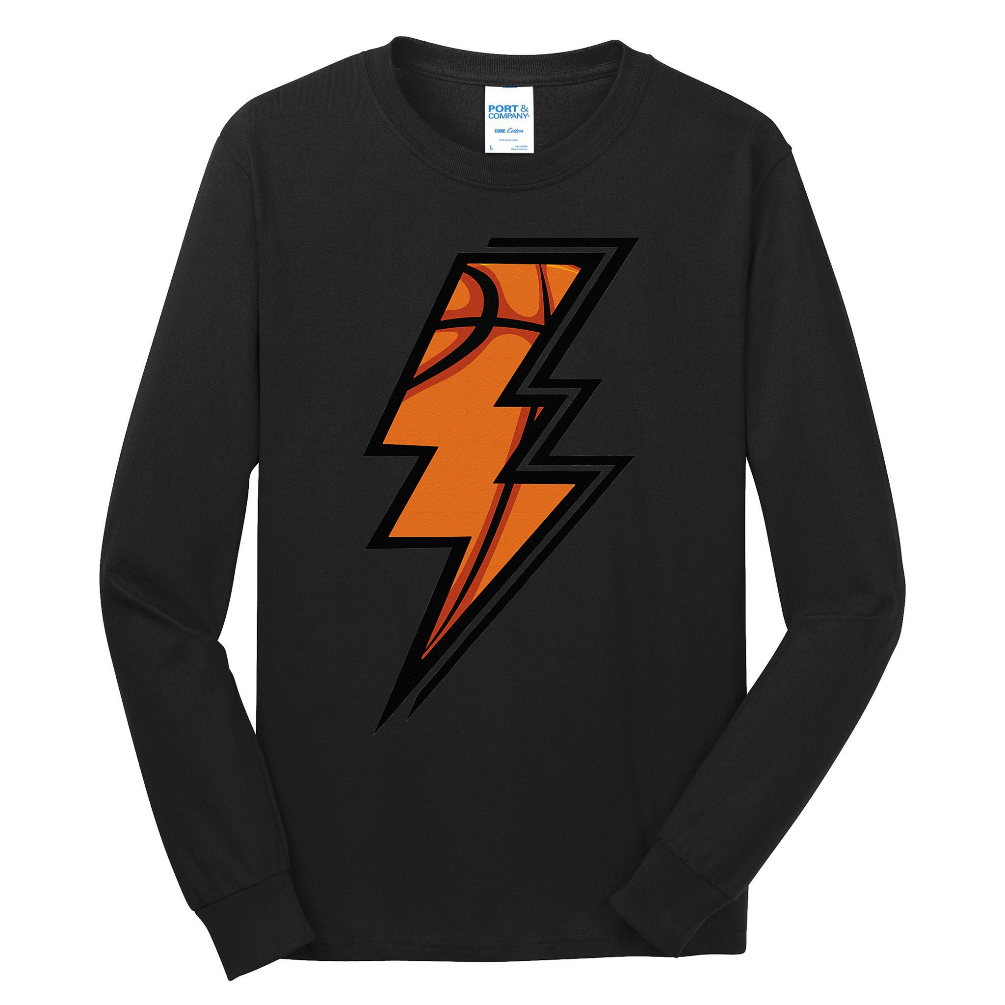 Vintage Game Day Basketball Lightning Bolt Team Sport Tall Long Sleeve T-Shirt