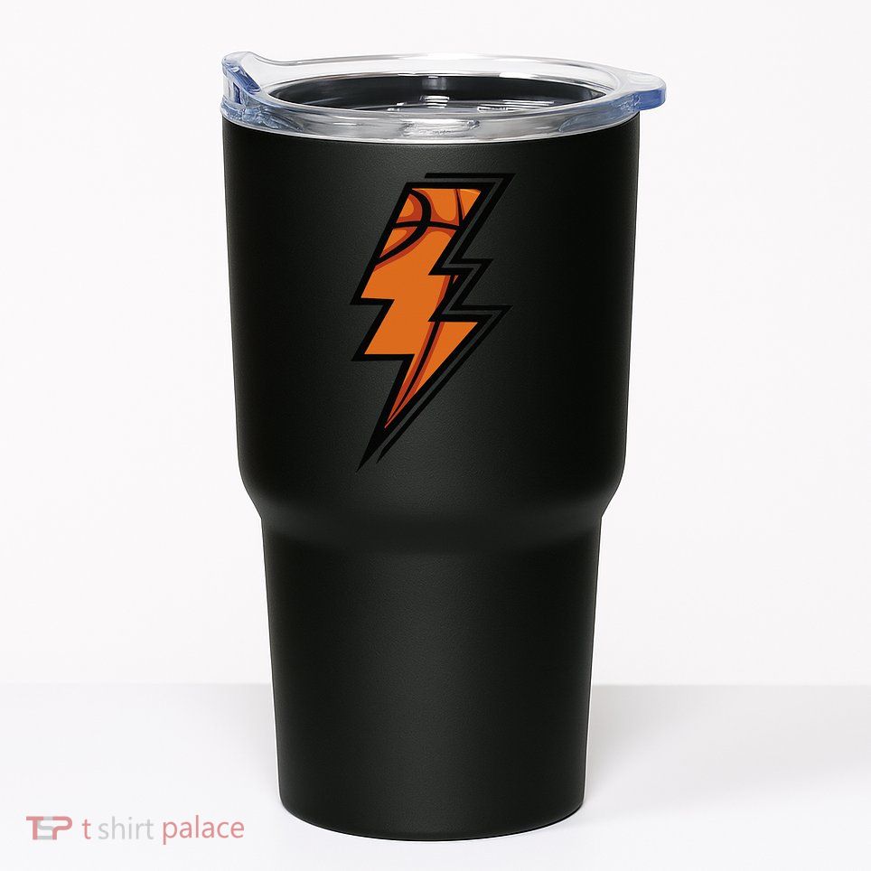Vintage Game Day Basketball Lightning Bolt Team Sport Tumbler