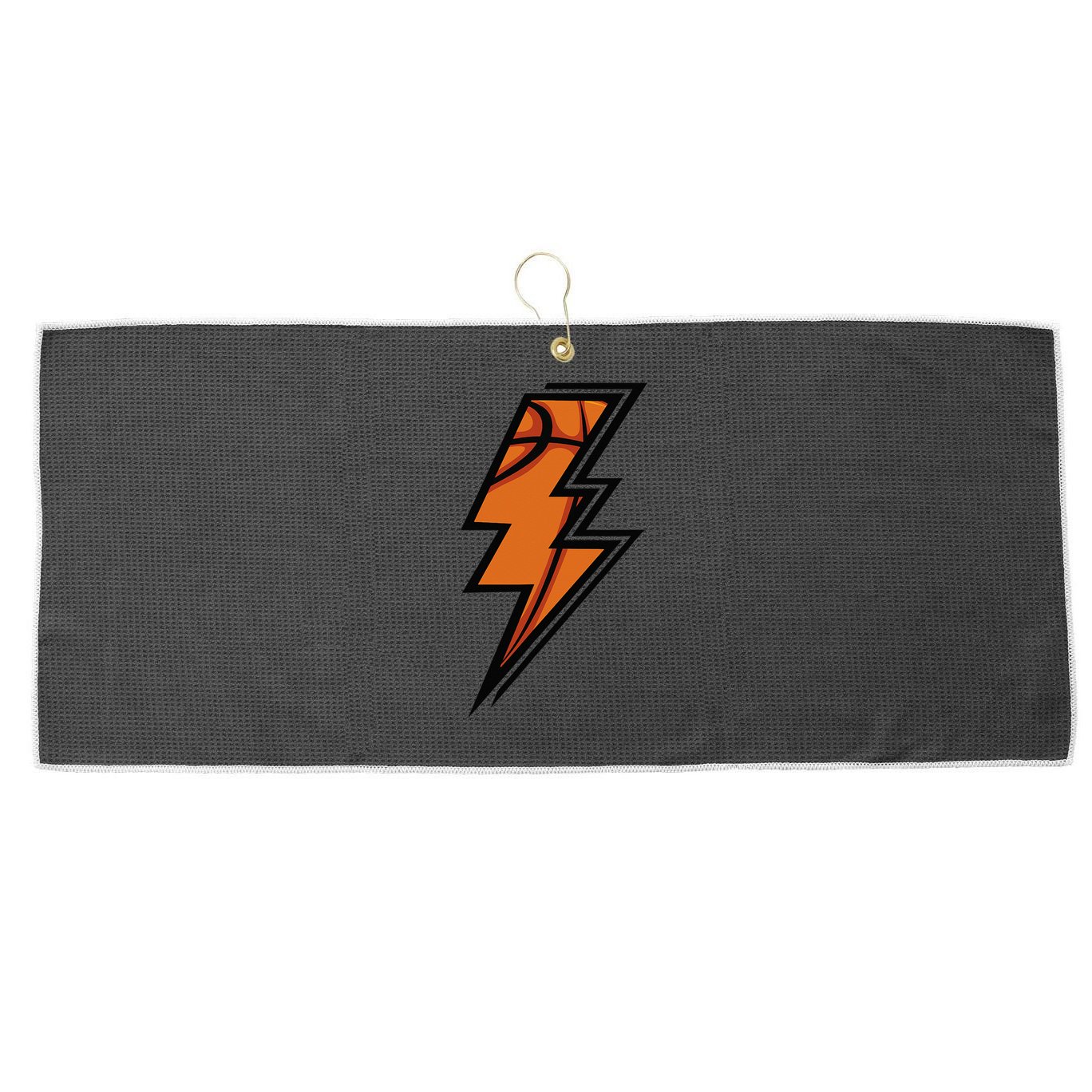 Vintage Game Day Basketball Lightning Bolt Team Sport Large Microfiber Waffle Golf Towel