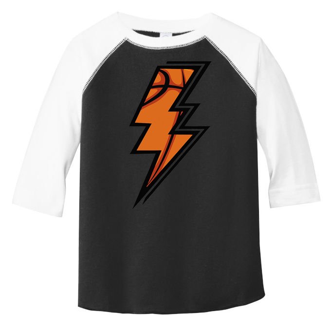 Vintage Game Day Basketball Lightning Bolt Team Sport Toddler Fine Jersey T-Shirt