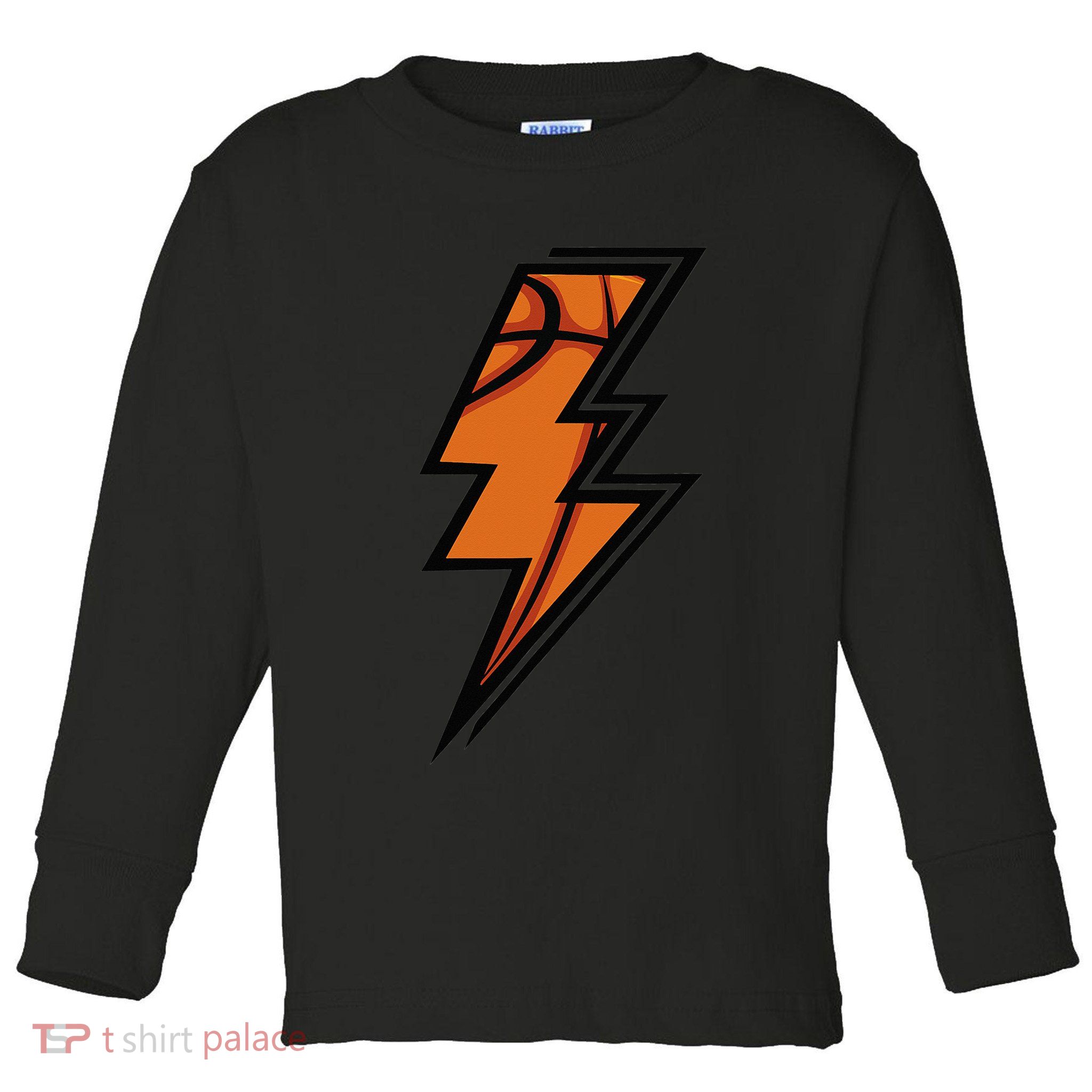 Vintage Game Day Basketball Lightning Bolt Team Sport Toddler Long Sleeve Shirt