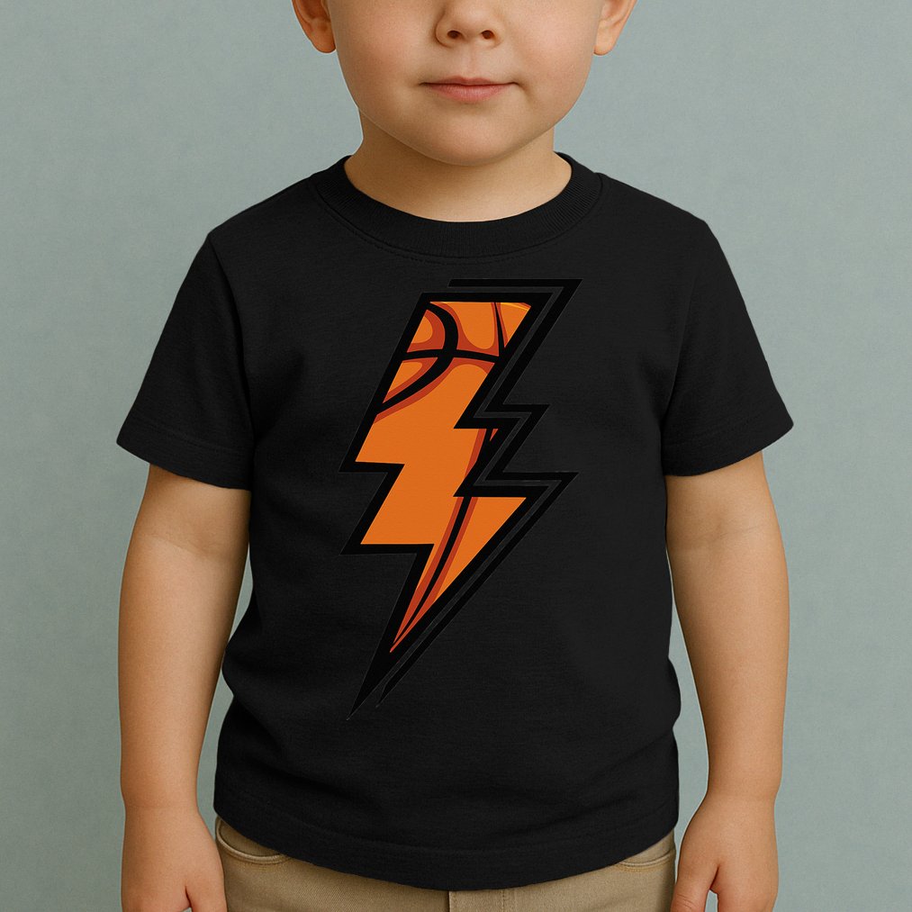Vintage Game Day Basketball Lightning Bolt Team Sport Toddler T-Shirt