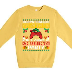 Video Game Developing Christmas Party Video Gamer Xmas Funny Gift Premium Crewneck Sweatshirt