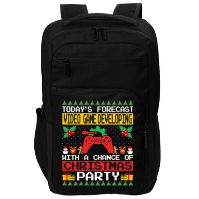 Video Game Developing Christmas Party Video Gamer Xmas Funny Gift Impact Tech Backpack