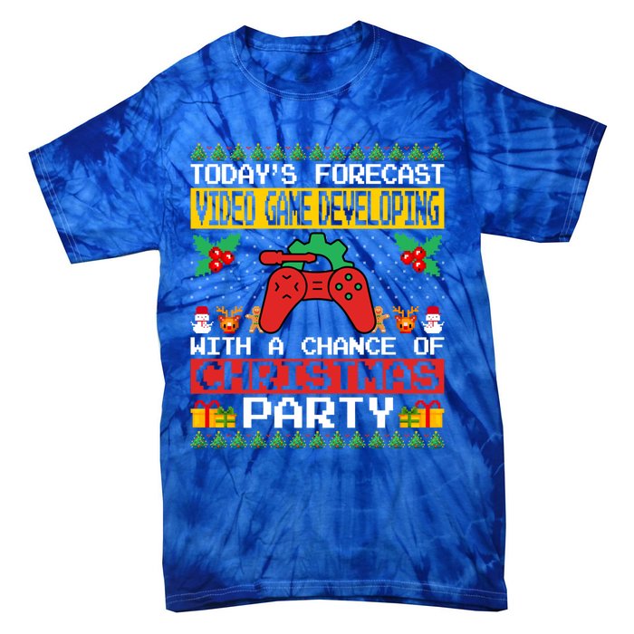 Video Game Developing Christmas Party Video Gamer Xmas Funny Gift Tie-Dye T-Shirt