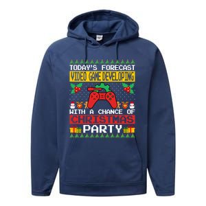 Video Game Developing Christmas Party Video Gamer Xmas Funny Gift Performance Fleece Hoodie