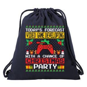 Video Game Developing Christmas Party Video Gamer Xmas Funny Gift Drawstring Bag