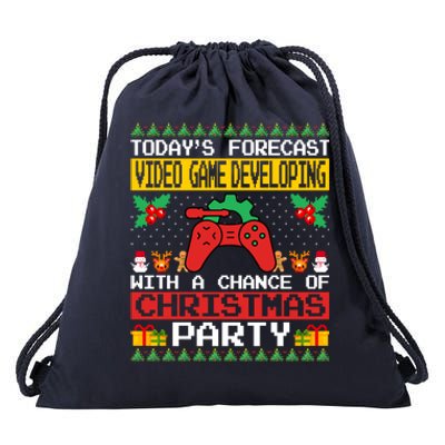 Video Game Developing Christmas Party Video Gamer Xmas Funny Gift Drawstring Bag