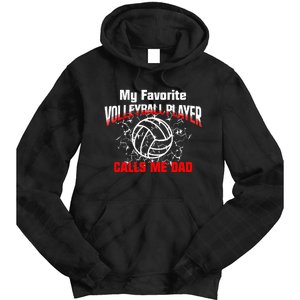 Volleyball Gift Dad My Favorite Volleyball Player Calls Me Dad Tie Dye Hoodie