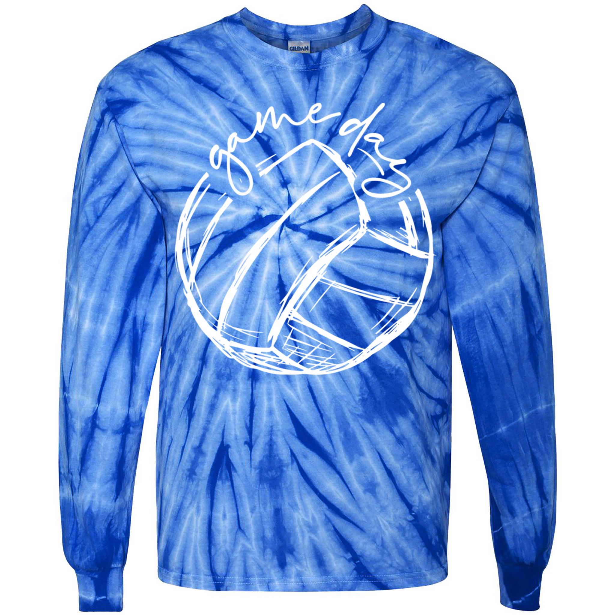 Volleyball Game Day Funny Gift For Volleyball Lovers Gift Tie-Dye Long Sleeve Shirt