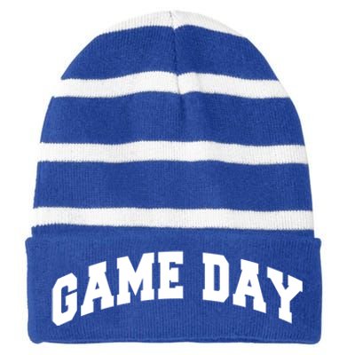 Varsity Game Day Great Gift Striped Beanie with Solid Band