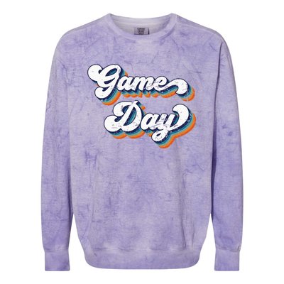 Vintage Game Day Funny Game Day For Colorblast Crewneck Sweatshirt