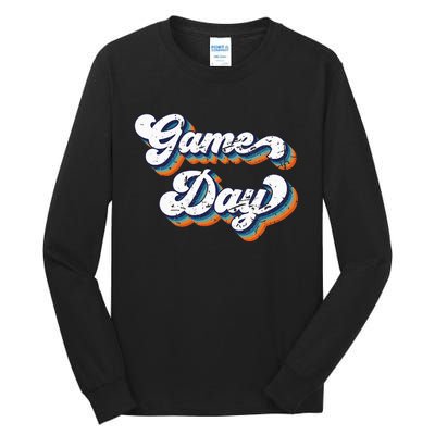 Vintage Game Day Funny Game Day For Tall Long Sleeve T-Shirt