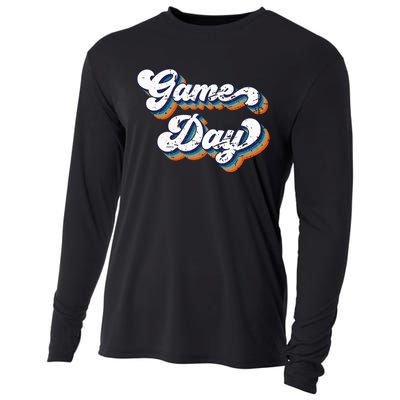 Vintage Game Day Funny Game Day For Cooling Performance Long Sleeve Crew