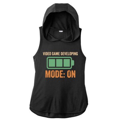 Video Game Developing Mode On Battery Design Gift Ladies PosiCharge Tri-Blend Wicking Draft Hoodie Tank