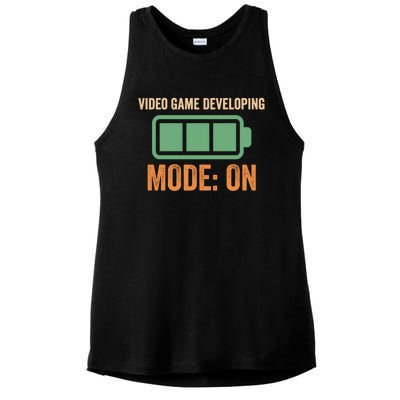 Video Game Developing Mode On Battery Design Gift Ladies PosiCharge Tri-Blend Wicking Tank