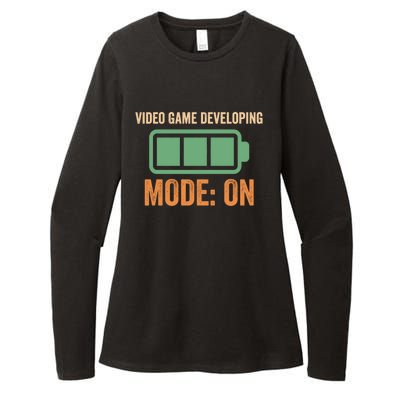 Video Game Developing Mode On Battery Design Gift Womens CVC Long Sleeve Shirt