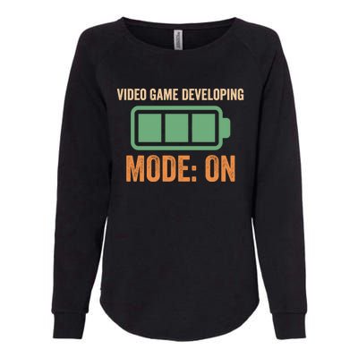 Video Game Developing Mode On Battery Design Gift Womens California Wash Sweatshirt