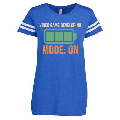 Video Game Developing Mode On Battery Design Gift Enza Ladies Jersey Football T-Shirt