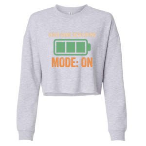 Video Game Developing Mode On Battery Design Gift Cropped Pullover Crew