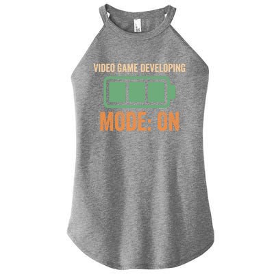 Video Game Developing Mode On Battery Design Gift Women's Perfect Tri Rocker Tank