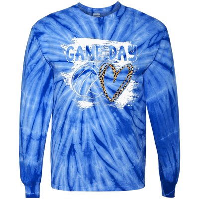 Volleyball Game Day Leopard Cheetah Women Volleyball Tie-Dye Long Sleeve Shirt