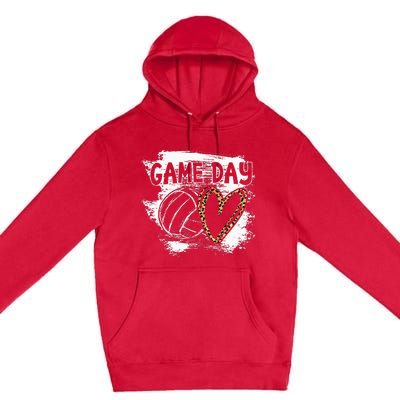 Volleyball Game Day Leopard Cheetah Women Volleyball Premium Pullover Hoodie