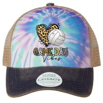 Volleyball Game Day Vibes Volleyball Mom Leopard Legacy Tie Dye Trucker Hat