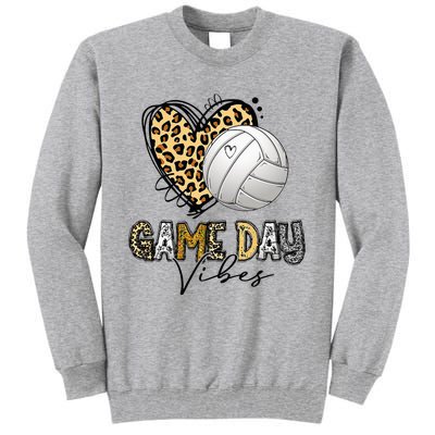 Volleyball Game Day Vibes Volleyball Mom Leopard Tall Sweatshirt