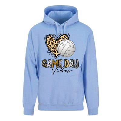 Volleyball Game Day Vibes Volleyball Mom Leopard Unisex Surf Hoodie