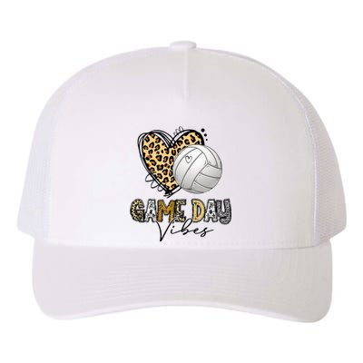 Volleyball Game Day Vibes Volleyball Mom Leopard Yupoong Adult 5-Panel Trucker Hat