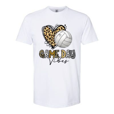 Volleyball Game Day Vibes Volleyball Mom Leopard Softstyle CVC T-Shirt