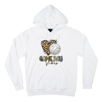 Volleyball Game Day Vibes Volleyball Mom Leopard Hoodie